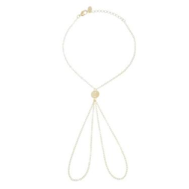 Imagem de Pulseira de mão soraia mini medalhas folheada a ouro 18k - Piuka, Dour