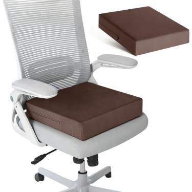Imagem de Tromlycs Almofadas de assento de cadeira para poltronas reclináveis de gel viscoelástico extra grande para idosos 45 x 45 x 10 cm marrom