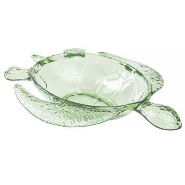 Imagem de Saladeira Acrílico Formato Tartaruga Verde 45,5x37x9,5cm 50220 - Entre