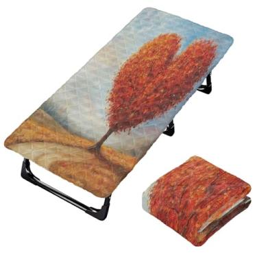 Imagem de Burbuja Lençol de berço de árvore de coração dos namorados para crianças, lençol de cochilo acolchoado portátil com elástico para meninas e meninos, lavável na máquina, 63,5 x 127 cm