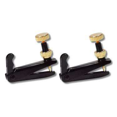 Imagem de Kit 2 Micro Afinador Violino Svn-03 Preto E Dourado Smart