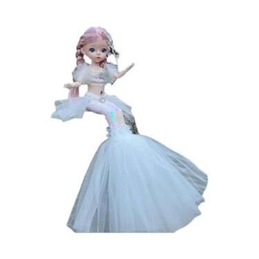 Imagem de Boneca Sereia De 45cm Com Olhos Azuis, Vestido De Princesa, Brinquedo 