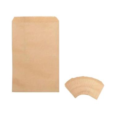 Imagem de Sacolas De Papel Kraft Natural De Grau Alimentício 50 Unidades 3x5 4x6