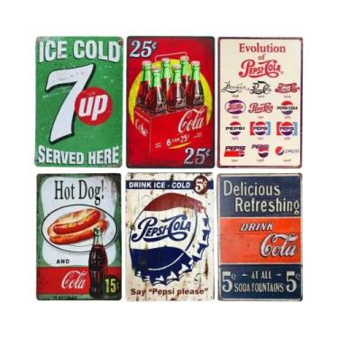 Imagem de Placa De Metal Retrô Vintage Cola 7-UP Para Decoração De Parede De Coz