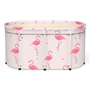 Imagem de ZUOZUIYQ Banheira portátil para adultos, banheira dobrável dupla, banheira para adultos, banho quente, banho gelo, rosa 32 x 20 x 22 cm