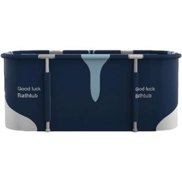 Imagem de ZUOZUIYQ Banheira dobrável para adultos, banheira dobrável portátil extragrande, banheira de imersão familiar para banheiro pequeno, banheira dobrável independente para adultos, banheira para adultos