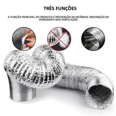 Imagem de Tubo De Ventilação Em Alumínio Expansível 80-200 Mm Para Exaustor De C