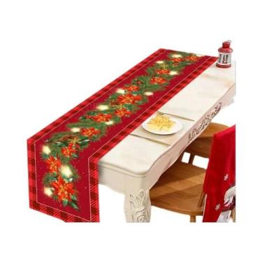 Imagem de Caminho De Mesa Xadrez Buffalo Para O Natal, Decoração De Mesa De Nata