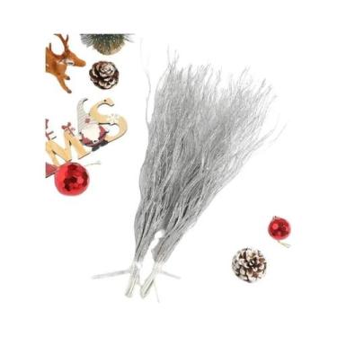 Imagem de Galhos De Frutas Artificiais Com Glitter Para Decoração De Árvore De N