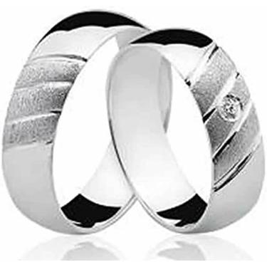 Imagem de Aliança De Prata De Compromisso 4 Frisos 950