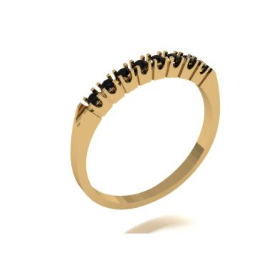 Imagem de meia alianca aparador ouro 18k com diamantes negro