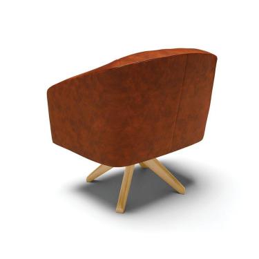 Imagem de Cadeira Sala De Jantar Giratória Ma30 Kit 2 Stella Sintético Pu D03 - D'rossi Cor Nozes