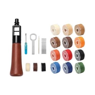 Imagem de Kit De Costura Em Couro Com Agulha E Linha, Ferramentas DIY Para Artes