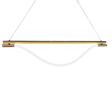 Imagem de Pendente Moderno Hose Dourado 80cm Led 30W 3000K Bivolt DS8254 Delis