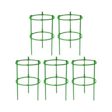 Imagem de Anéis De Suporte Empilháveis Para Plantas, 10 Níveis, Verdes, 60 Peças