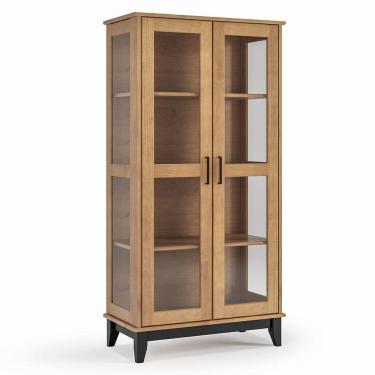 Imagem de Cristaleira 100% Madeira Maciça 2 Portas de Vidro Noble