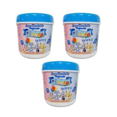 Imagem de Kit 03 Baldes de lenço umedecido Fiesta Wipes - 1.200 lenços