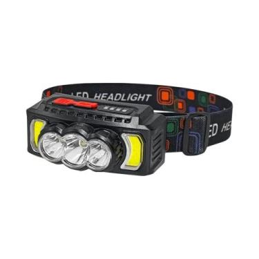 Imagem de Lanterna De Cabeça LED Recarregável USB Super Potente 200000LM Para Ac