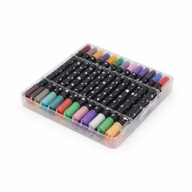 Imagem de Canetinhas Glitter Ponta Dupla 48 Cores Kit Completo com 24 Peças - Me