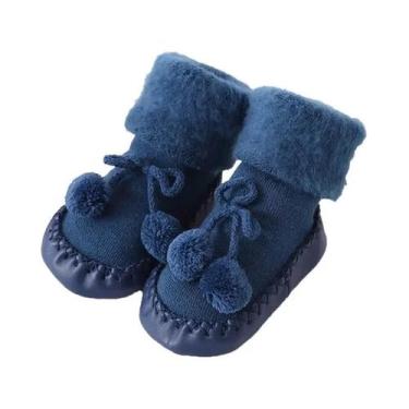 Imagem de Meias De Chão Grossas E Quentes Antiderrapantes Para Bebês E Crianças 