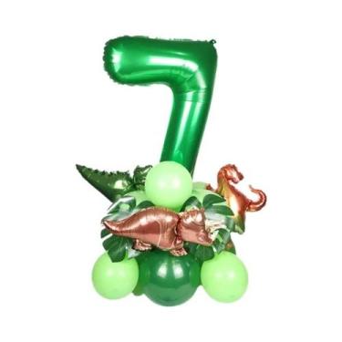 Imagem de Balões De Dinossauro Verdes 21pcs Decorações Para Festa De Aniversário