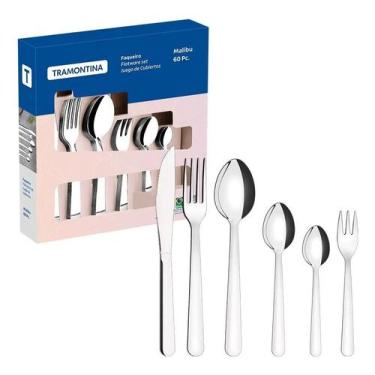 Imagem de Jogo De Talheres Faqueiro Malibu Aço Inox 60pçs Tramontina - Tramontin