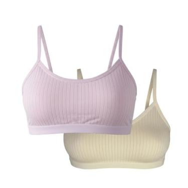 Imagem de KIT 2 TOP Menina Moça Bojo Removível Conforto Alça Regata COR:BEGE-ROS