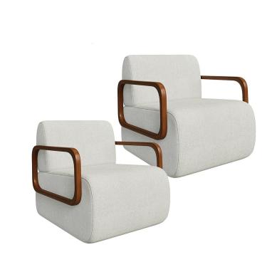 Imagem de Kit 2 Poltronas Kiev em Madeira de Eucalipto Movellu Home