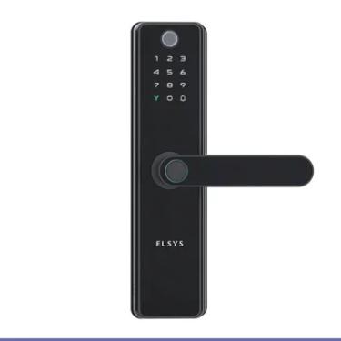 Imagem de Fechadura Digital Sax De Embutir Elsys Com Camera Wi-fi E Abertura Biometrica Preta