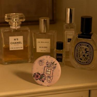 Imagem de ESPELHO DE BOLSA REDONDO 7CM Desenho Estojo de Maquiagem - Meraki, Per