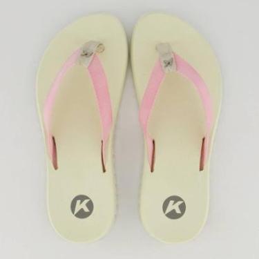 Imagem de Chinelo Kenner Kyra Slim Feminino Branco e Rosa-Feminino
