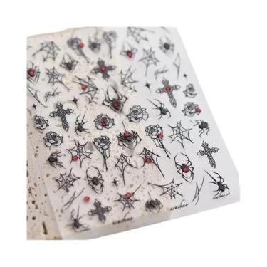 Imagem de Adesivos De Unha De Natal Com Floco De Neve Rosa, Decalques De Unha 5D