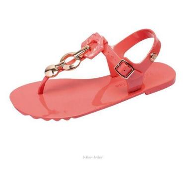 Imagem de Sandália Rasteira Feminino Salomé Geometric Miss Miss Confortável ref 