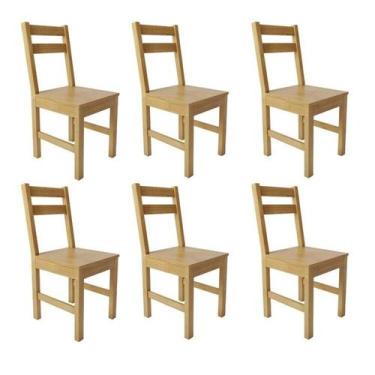 Imagem de Conjunto 6 Cadeiras para Sala de Jantar Madeira Maciça Mandacaru Cabec