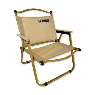 Imagem de Cadeira Praia Dobravel Piscina Camping Pesca Aço Bege - Termowave