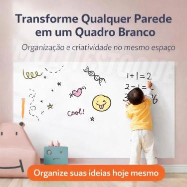 Imagem de Papel de Parede Adesivo PVC Quadro Branco Com Marcador - 2 Metros - TO
