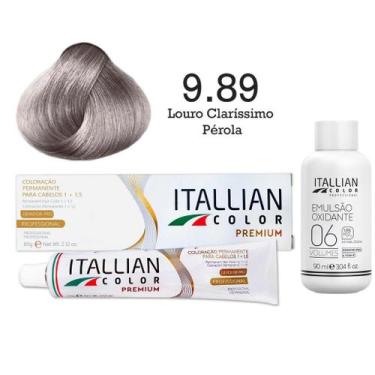 Imagem de Coloração 9.89 Louro Claríssimo Pérola Oxi 06 Volumes 90ml  Itallian C