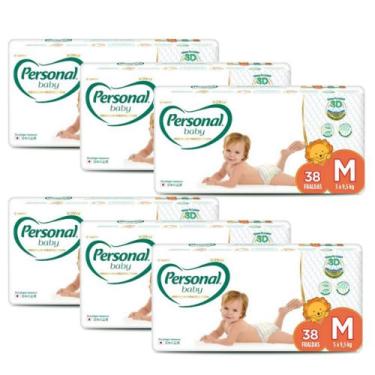 Imagem de Fralda Personal Premium Mega 6 Pacotes com 38 Unidades Cada - Tamanho 