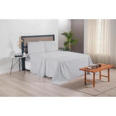 Imagem de Jogo de Lençol Versatile 4 Peças Casal 300 Fios Cinza - Home Fernandes