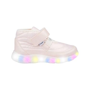 Imagem de Tênis Infantil Feminino Pampili Bege com LED - 68207-Feminino