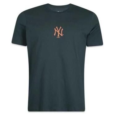 Imagem de Camiseta Masculina New Era Manga Curta New York Yankees Logo Frontal Verde Escuro G-Masculino