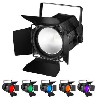 Imagem de Luzes de palco DJXFLI 200W COB RGBWA UV 6 em 1 com portas de celeiro