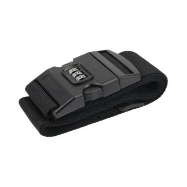 Imagem de Cinta De Bagagem Ajustável Com Cadeado De Senha Antifurto Para Malas -