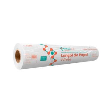 Imagem de Lençol de Rolo Hospitalar Descartável 70cm x 50m  Papel Maca White Pre