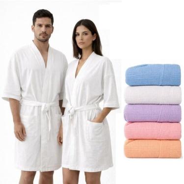 Imagem de Roupão de Banho Algodão Premium Toque Square M, G e GG Luxo Adulto Uni