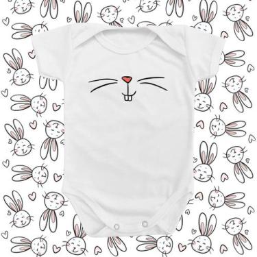 Imagem de Body De Bebê Roupinha Temático Coelhinho Páscoa Nariz de Coelho Menino