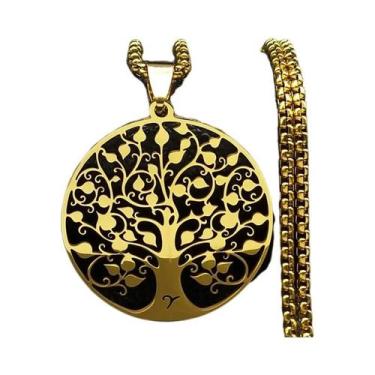 Imagem de Colar Com Pingente Árvore Da Vida Em Aço Inoxidável Prateado Para Mulh