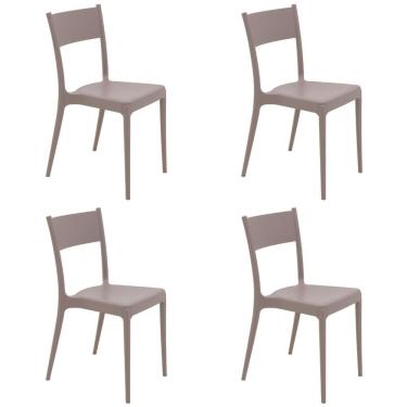 Imagem de Kit Com 4 Cadeiras Tramontina Diana Camurça Em Polipropileno Sustentável