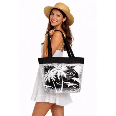 Imagem de Bolsa de Praia Transparente Com Necessaire Impermeável Verão - Wave Sh