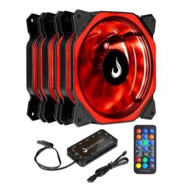 Imagem de Kit Com 3 Ventoinhas Rise Mode Aura, 120mm, RGB, Preto - RM-AU-02-RGB-Unissex